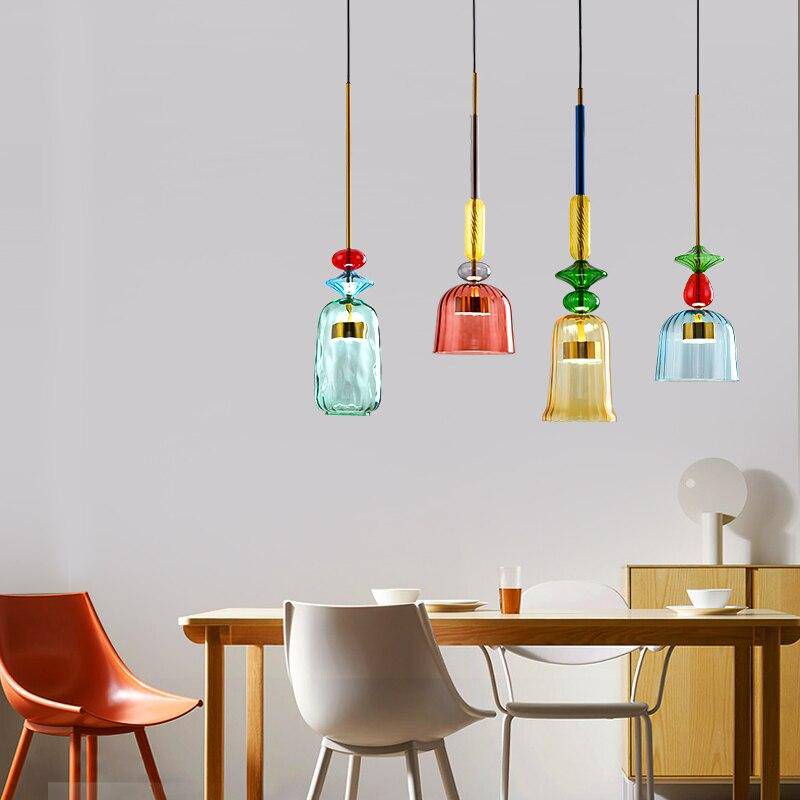 Illumy Colored Glass LED Pendant Light | Modern Nordic Design - LivingLX
