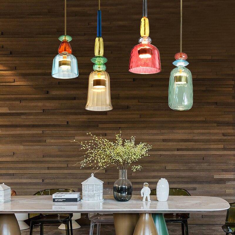 Illumy Colored Glass LED Pendant Light | Modern Nordic Design - LivingLX
