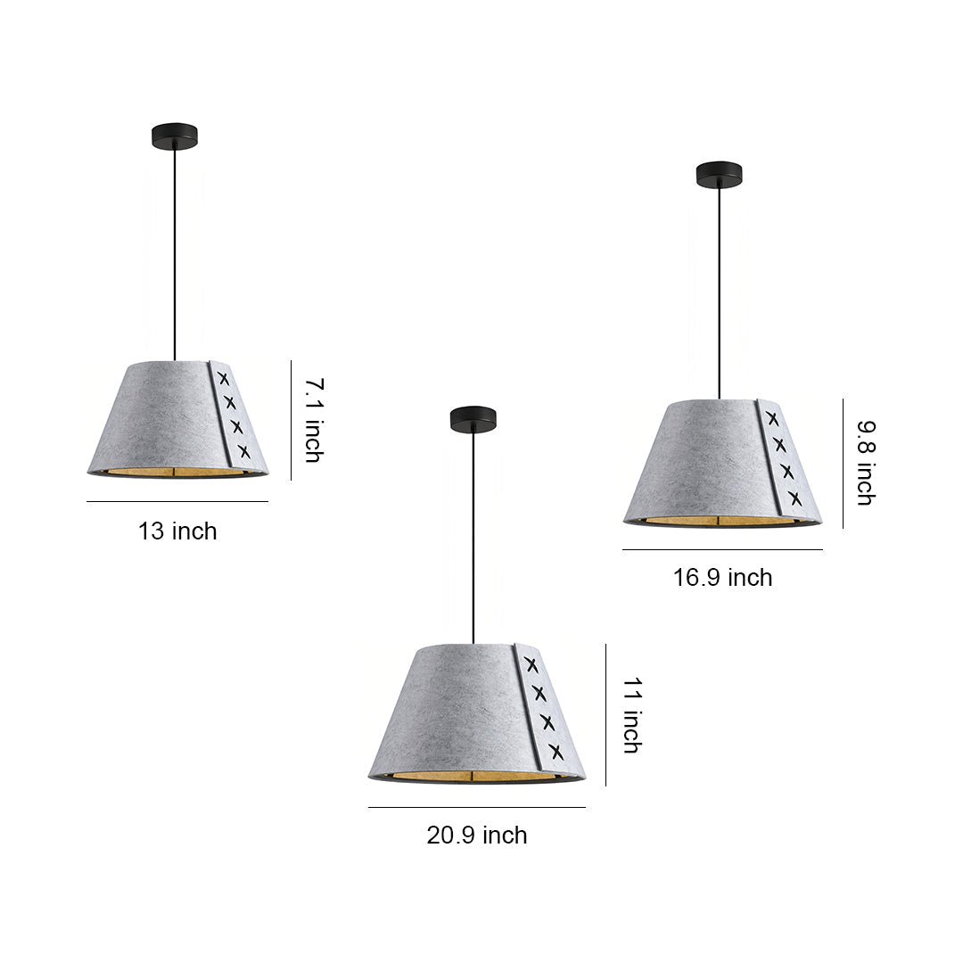 Indigo Felt Acoustic Pendant (13"–21") - LivingLX