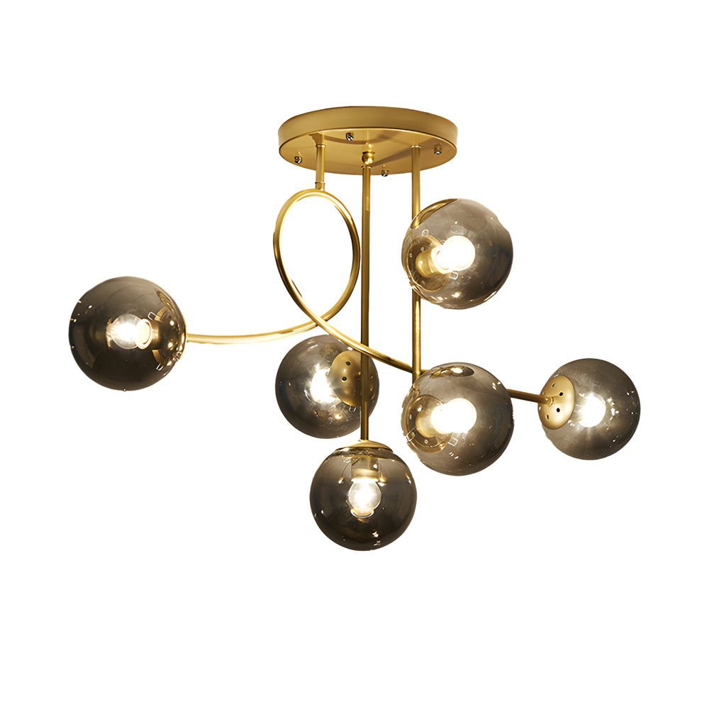 Juno Glass Globe Semi-Flush Mount (35") - LivingLX