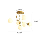 Juno Glass Globe Semi-Flush Mount (35") - LivingLX