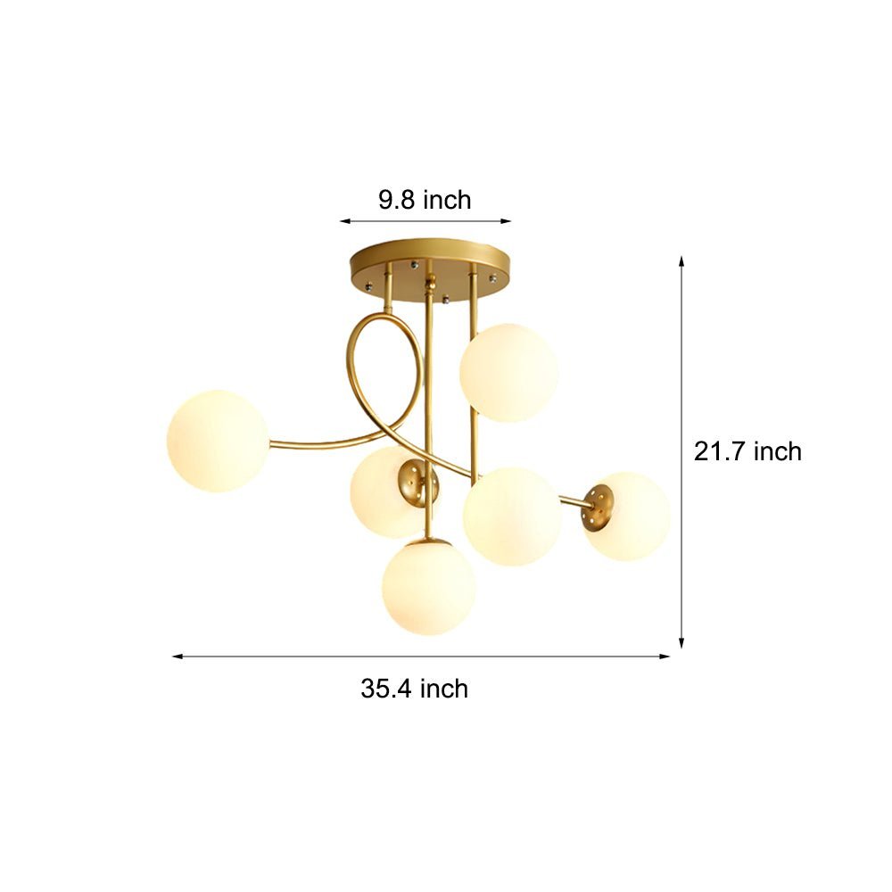 Juno Glass Globe Semi-Flush Mount (35") - LivingLX