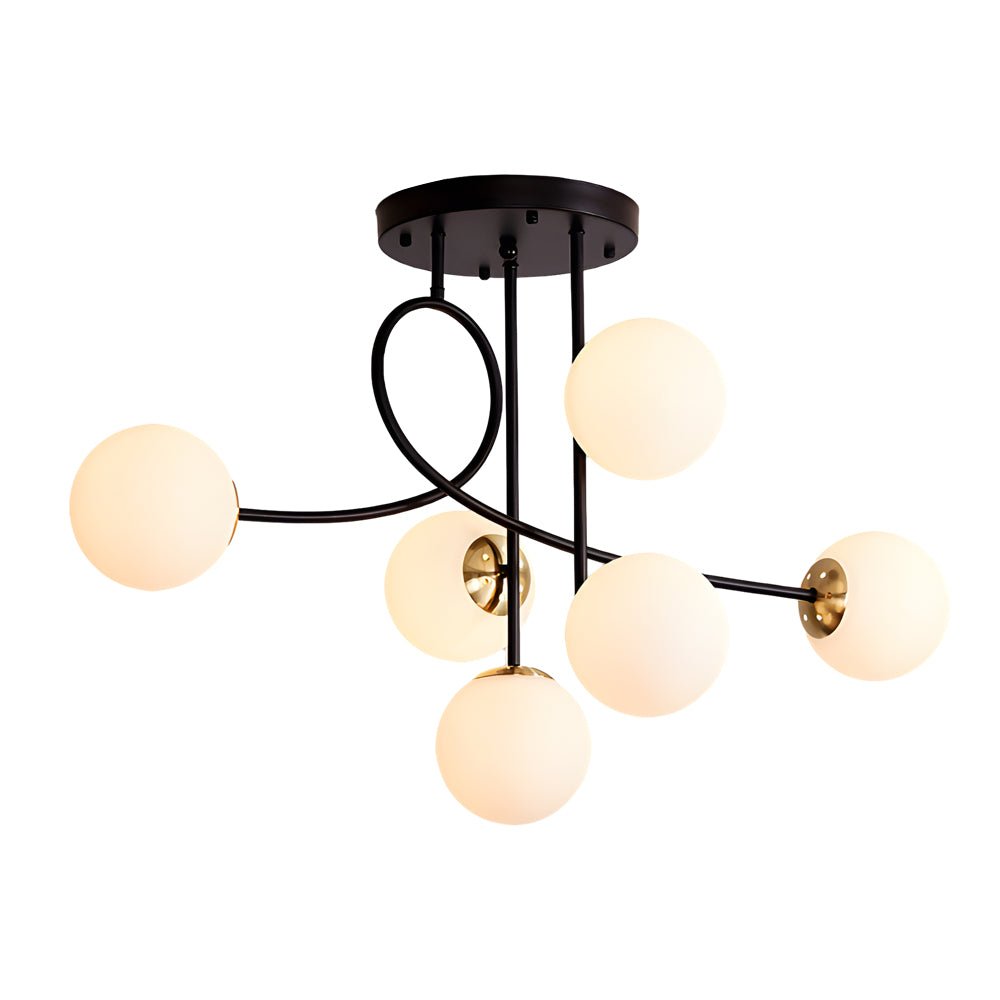 Juno Glass Globe Semi-Flush Mount (35") - LivingLX