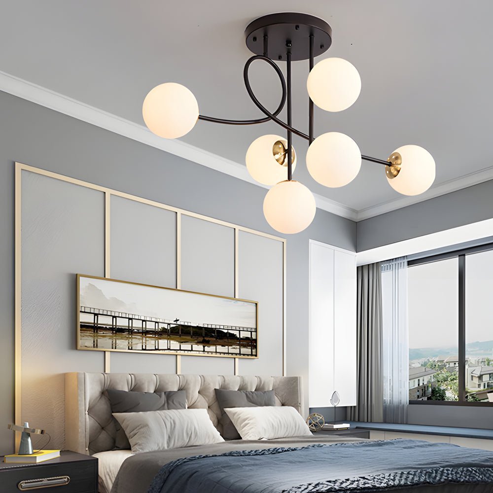 Juno Glass Globe Semi-Flush Mount (35") - LivingLX