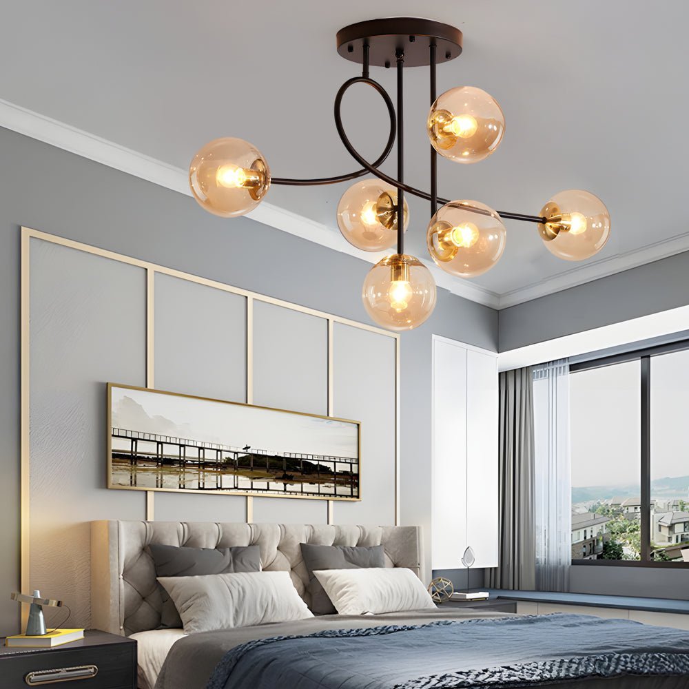 Juno Glass Globe Semi-Flush Mount (35") - LivingLX