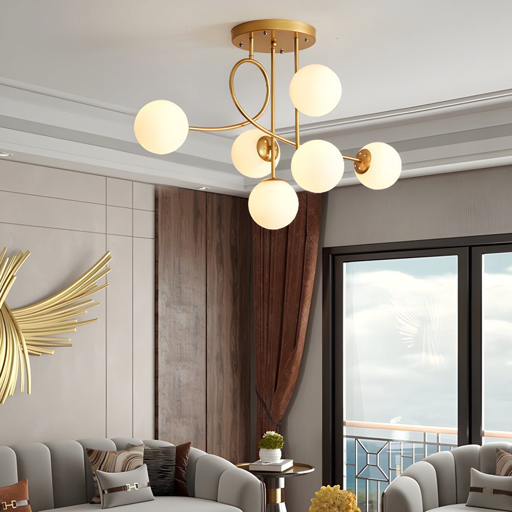 Juno Glass Globe Semi-Flush Mount (35") - LivingLX