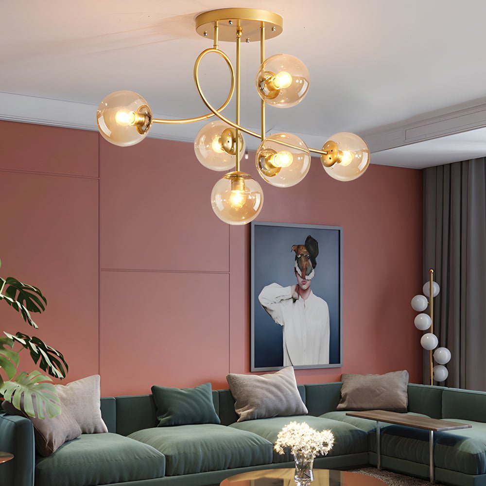 Juno Glass Globe Semi-Flush Mount (35") - LivingLX