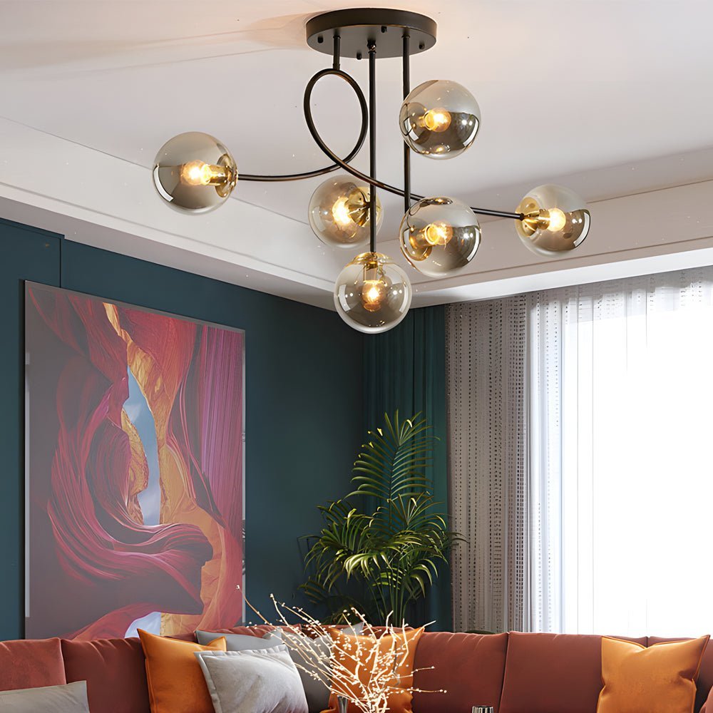 Juno Glass Globe Semi-Flush Mount (35") - LivingLX
