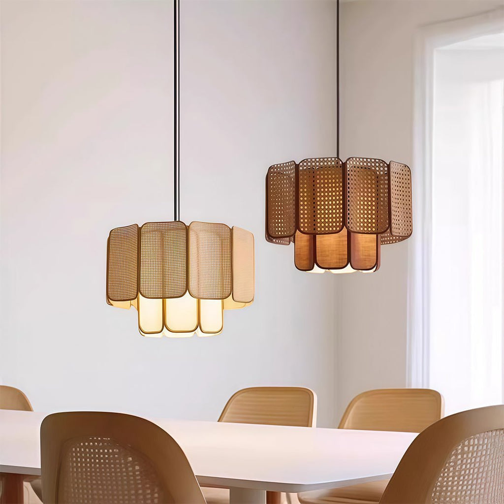Kyoto Bamboo Rattan Pendant (16"–32") - LivingLX