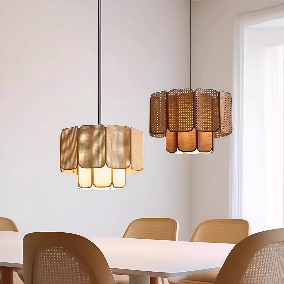 Kyoto Bamboo Rattan Pendant (16"–32") - LivingLX
