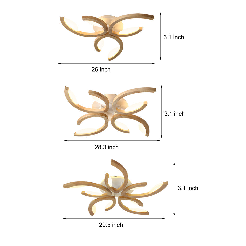 Maple Oak Floral Semi-Flush Mount (26"–30")