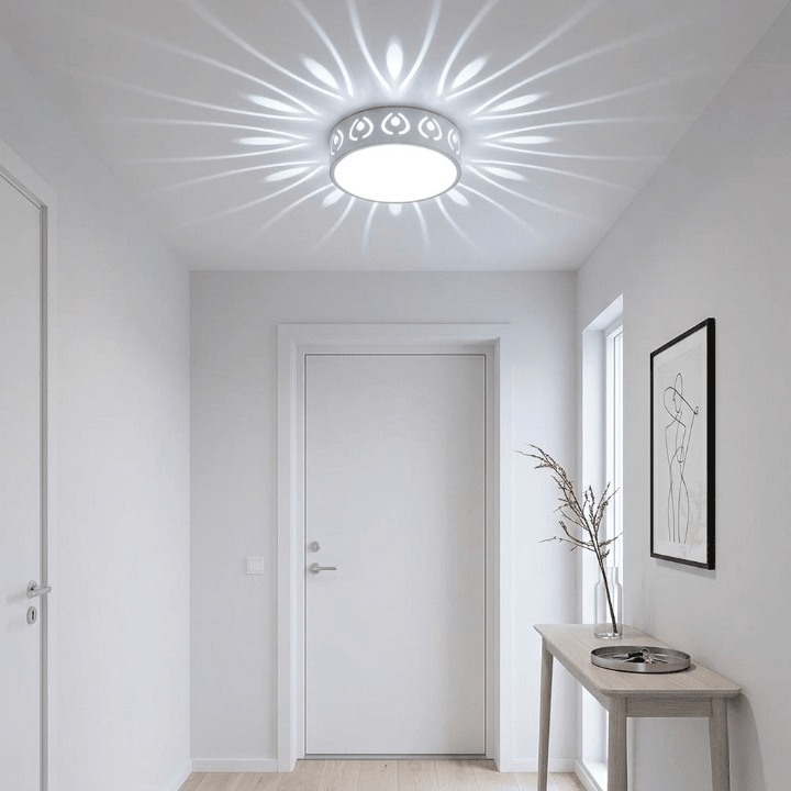 LED ceiling light Ø 28 cm — Warm & cool white, star pattern for hallway & entrance - LivingLX