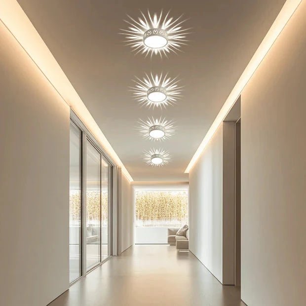 LED ceiling light Ø 28 cm — Warm & cool white, star pattern for hallway & entrance - LivingLX
