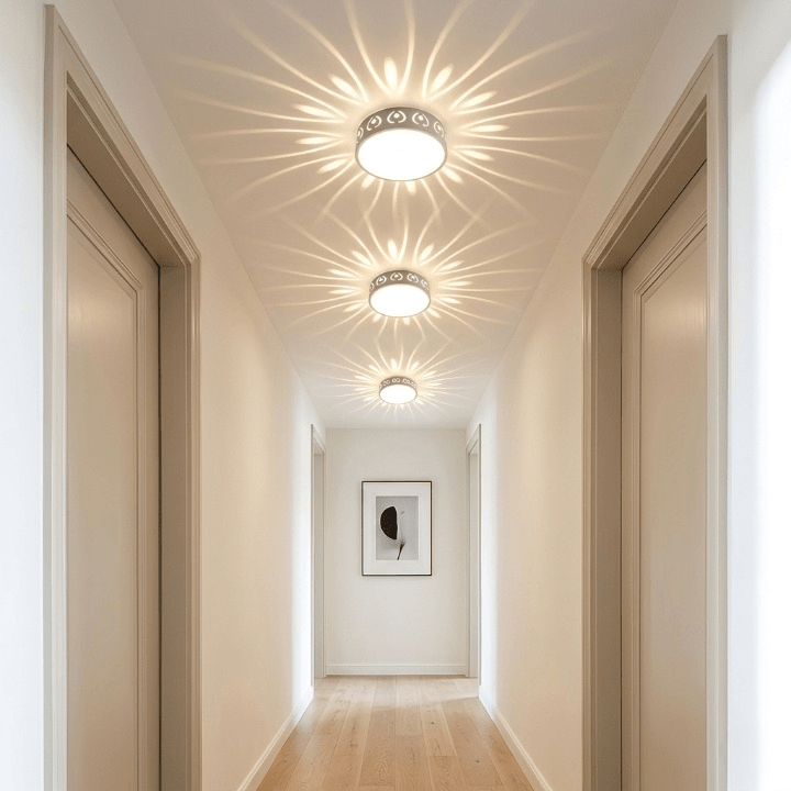 LED ceiling light Ø 28 cm — Warm & cool white, star pattern for hallway & entrance - LivingLX