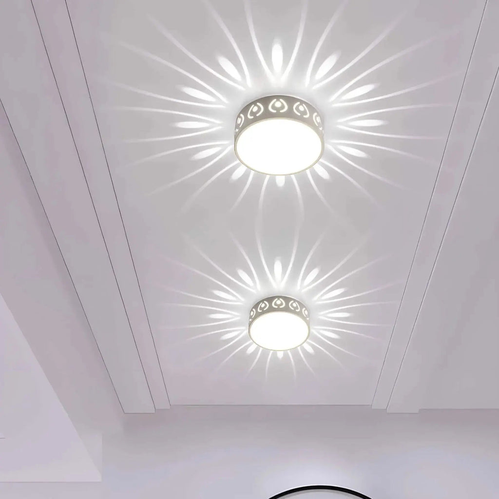 LED ceiling light Ø 28 cm — Warm & cool white, star pattern for hallway & entrance - LivingLX
