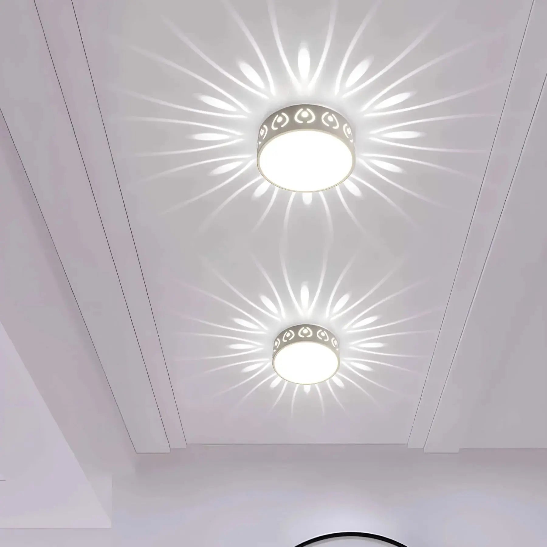 LED ceiling light Ø 28 cm — Warm & cool white, star pattern for hallway & entrance - LivingLX