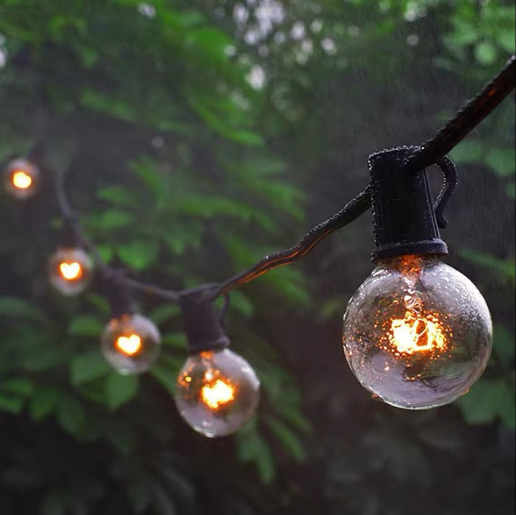 LED outdoor string lights weatherproof with warm white light - LivingLX