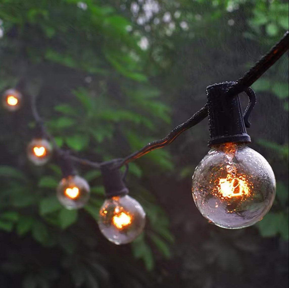 LED outdoor string lights weatherproof with warm white light - LivingLX