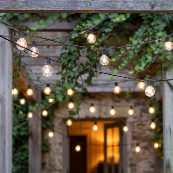 LED outdoor string lights weatherproof with warm white light - LivingLX