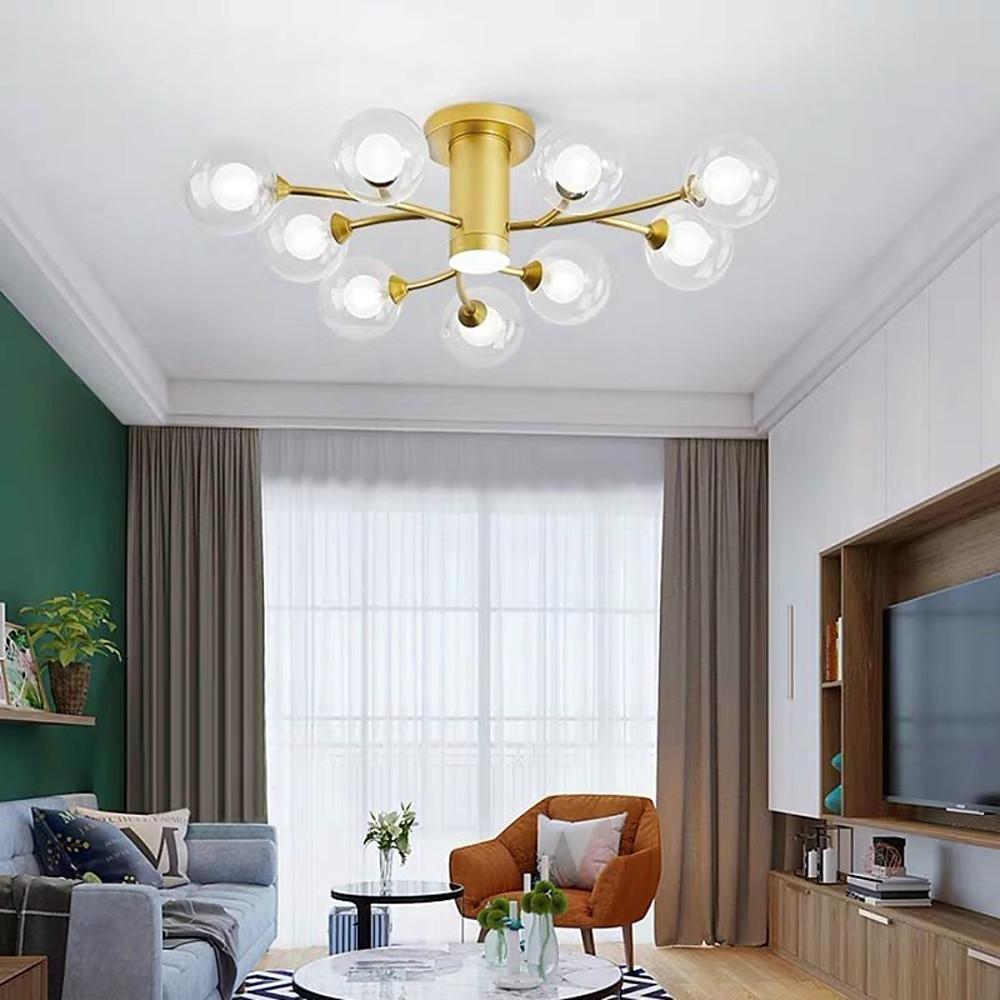 Globe Metal Glass Industrial Ceiling Light - view 2