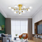 Globe Metal Glass Industrial Ceiling Light - view 2