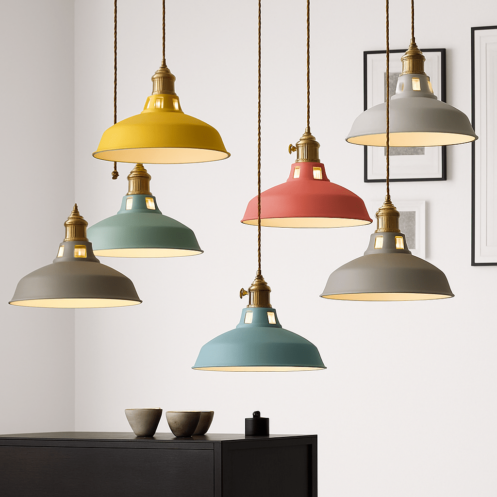 Loft Colorful Metal Pendant Light | Industrial Modern Hanging Lamp - LivingLX