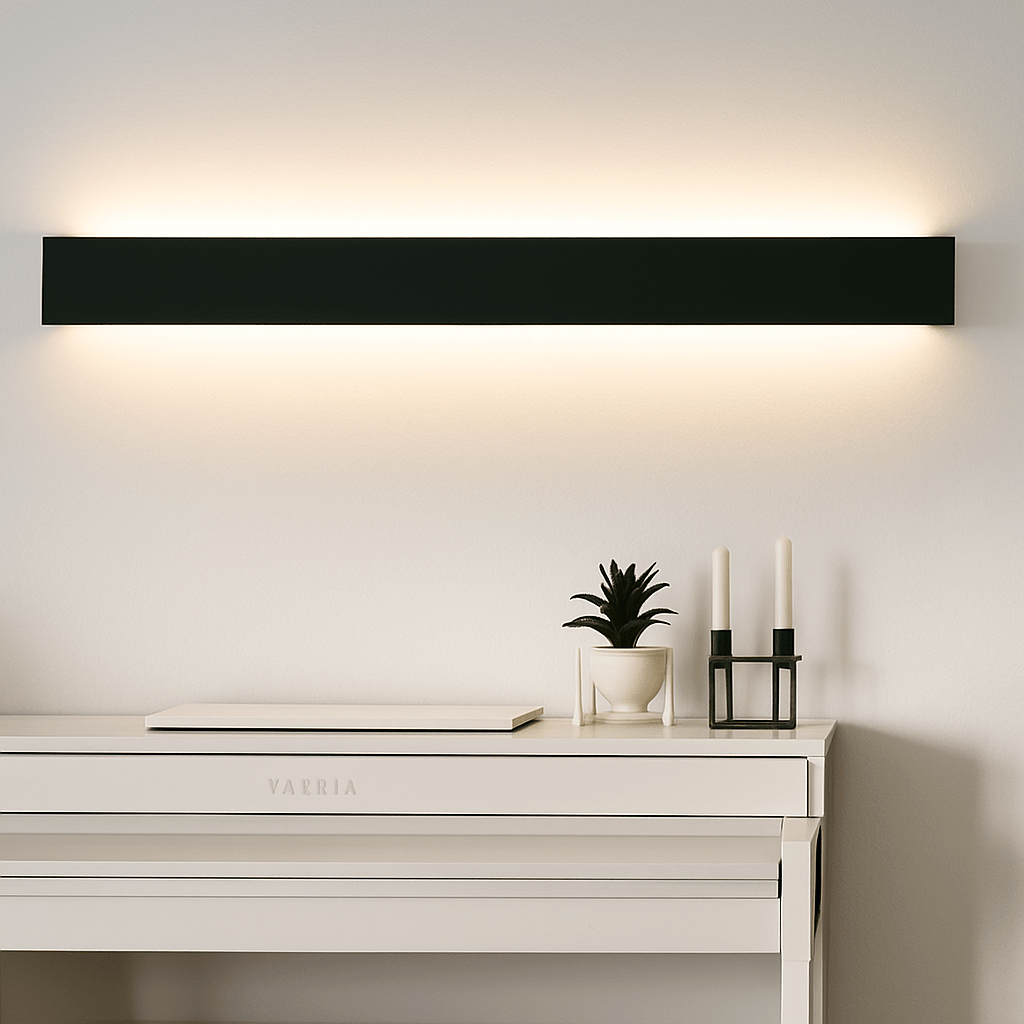 Long Linear LED Wall Sconce | Modern Up & Down Aluminum Wall Light in Black, White or Silver - LivingLX