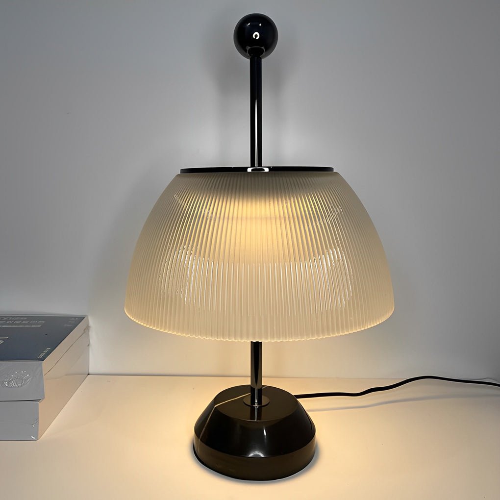 Lucia Ribbed Glass Table Lamp (19") - LivingLX