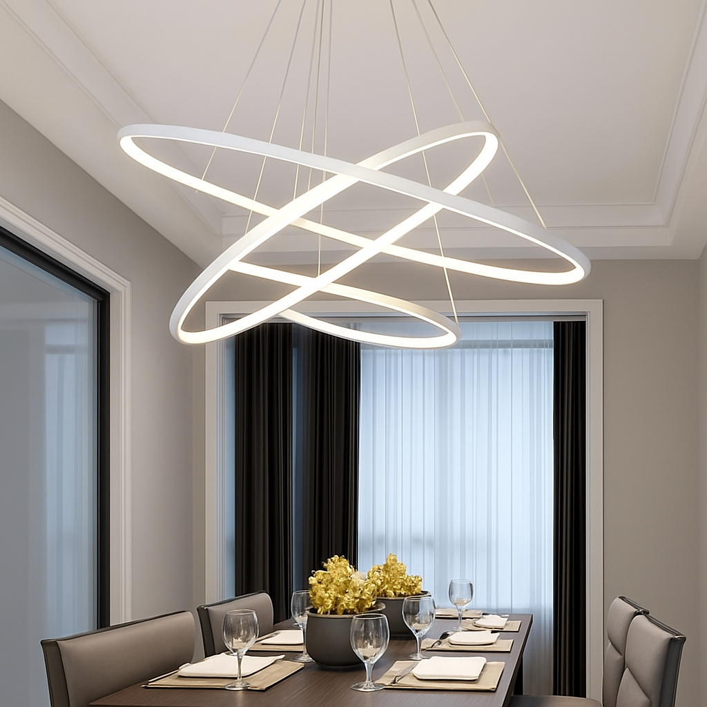 Saturn Rings LED Chandelier | Modern 1–4 Ring Pendant Light