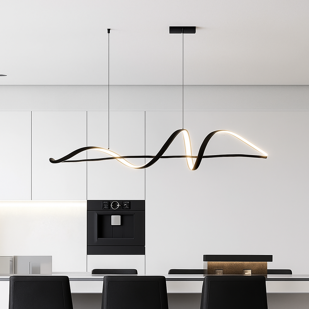 Modern LED Chandelier Pendant Light | Dimmable Dining Room & Living Room Ceiling Light with Remote