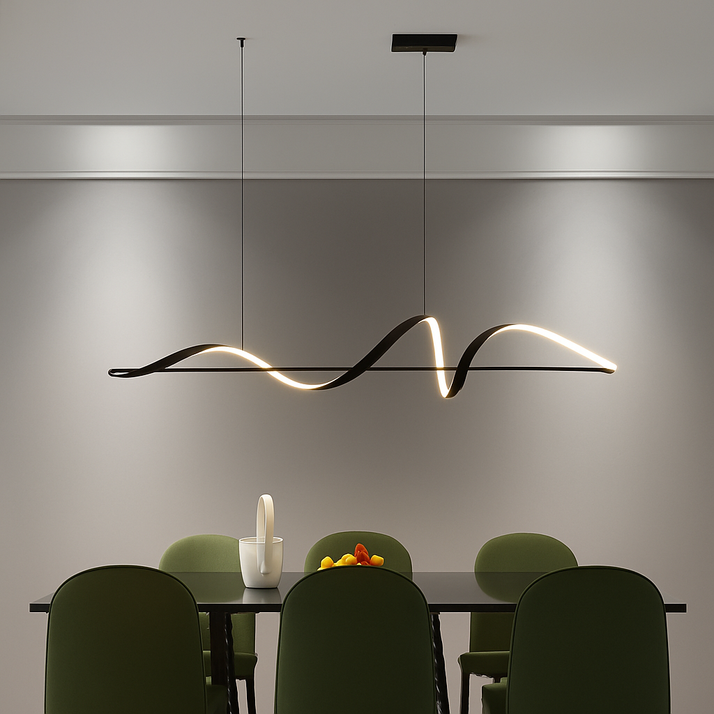 Modern LED Chandelier Pendant Light | Dimmable Dining Room & Living Room Ceiling Light with Remote
