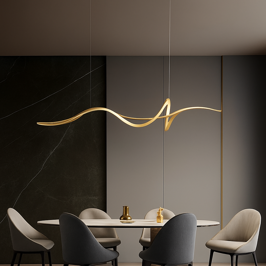 Modern LED Chandelier Pendant Light | Dimmable Dining Room & Living Room Ceiling Light with Remote
