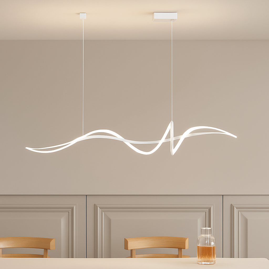 Modern LED Chandelier Pendant Light | Dimmable Dining Room & Living Room Ceiling Light with Remote