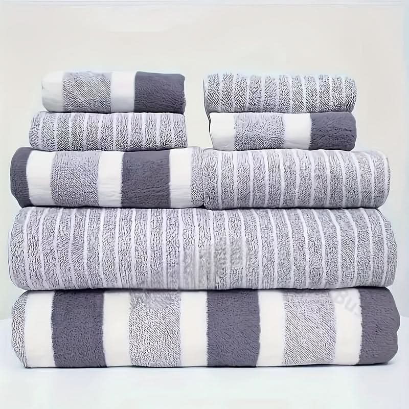 LuxeCoral 8-Piece Towel Set - LivingLX
