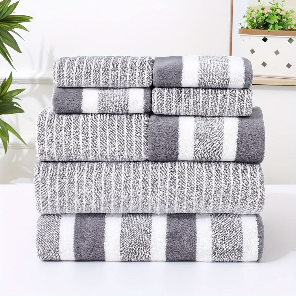 LuxeCoral 8-Piece Towel Set - LivingLX
