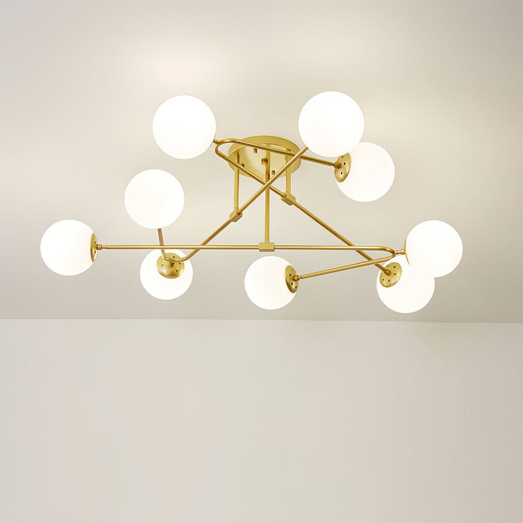 Lyra Glass Bean Semi-Flush Mount (26"–39") - LivingLX
