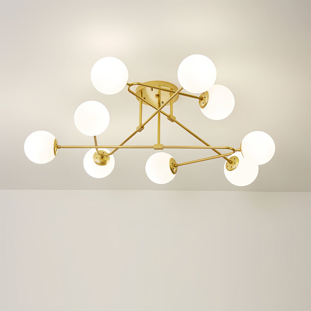 Lyra Glass Bean Semi-Flush Mount (26"–39") - LivingLX