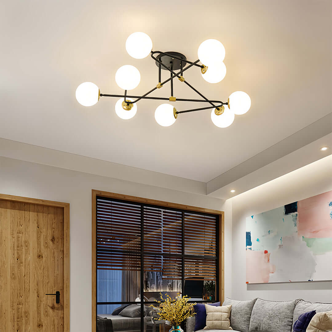 Lyra Glass Bean Semi-Flush Mount (26"–39") - LivingLX