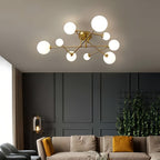 Lyra Glass Bean Semi-Flush Mount (26"–39") - LivingLX