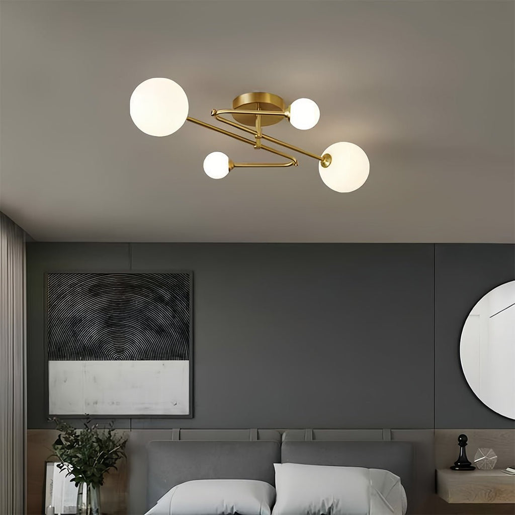 Lyra Glass Bean Semi-Flush Mount (26"–39") - LivingLX