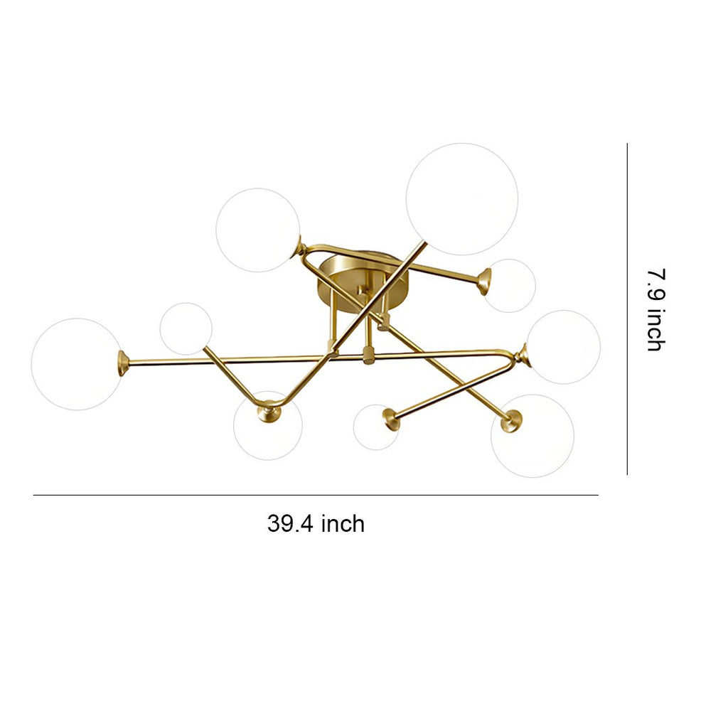 Lyra Glass Bean Semi-Flush Mount (26"–39") - LivingLX