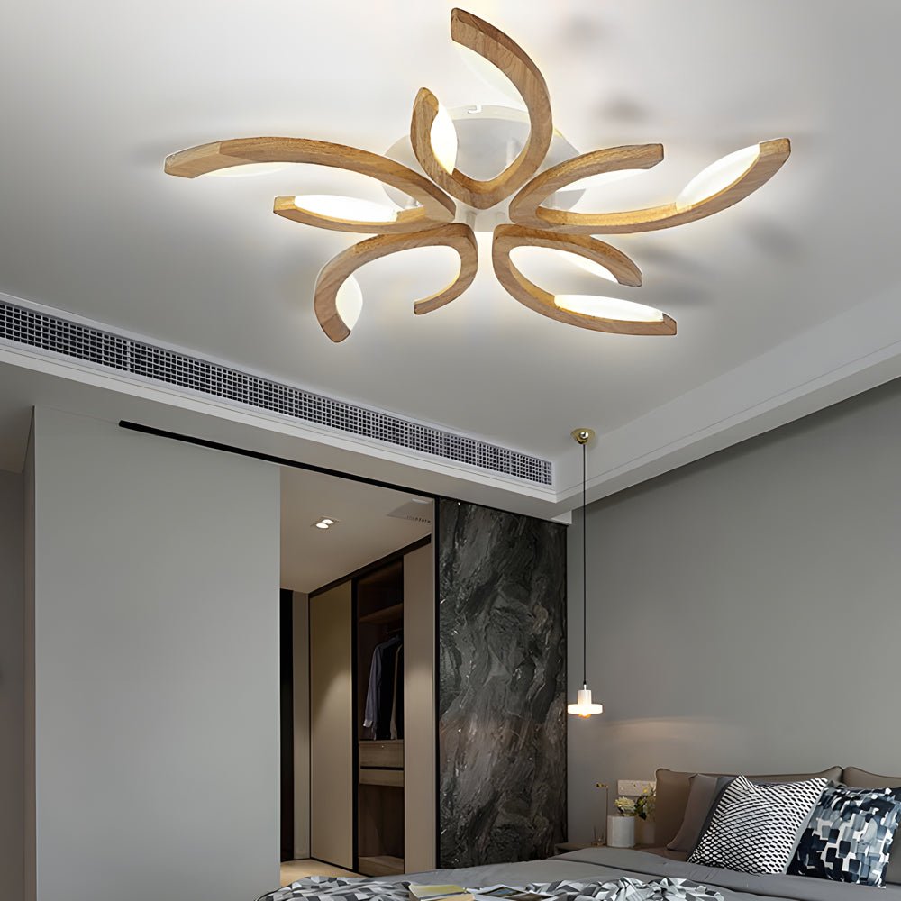 Maple Oak Floral Semi-Flush Mount (26"–30") - LivingLX