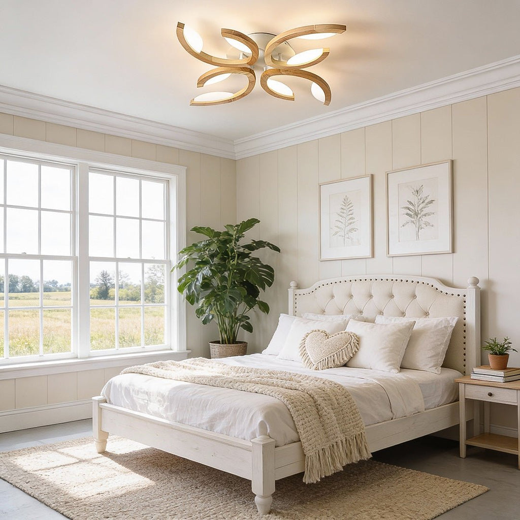 Maple Oak Floral Semi-Flush Mount (26"–30") - LivingLX