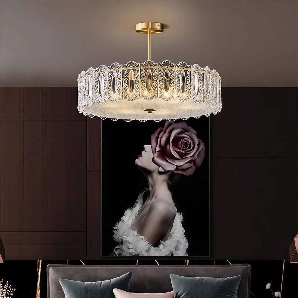 Margaux Copper Glass Semi-Flush Mount (16"–24") - LivingLX