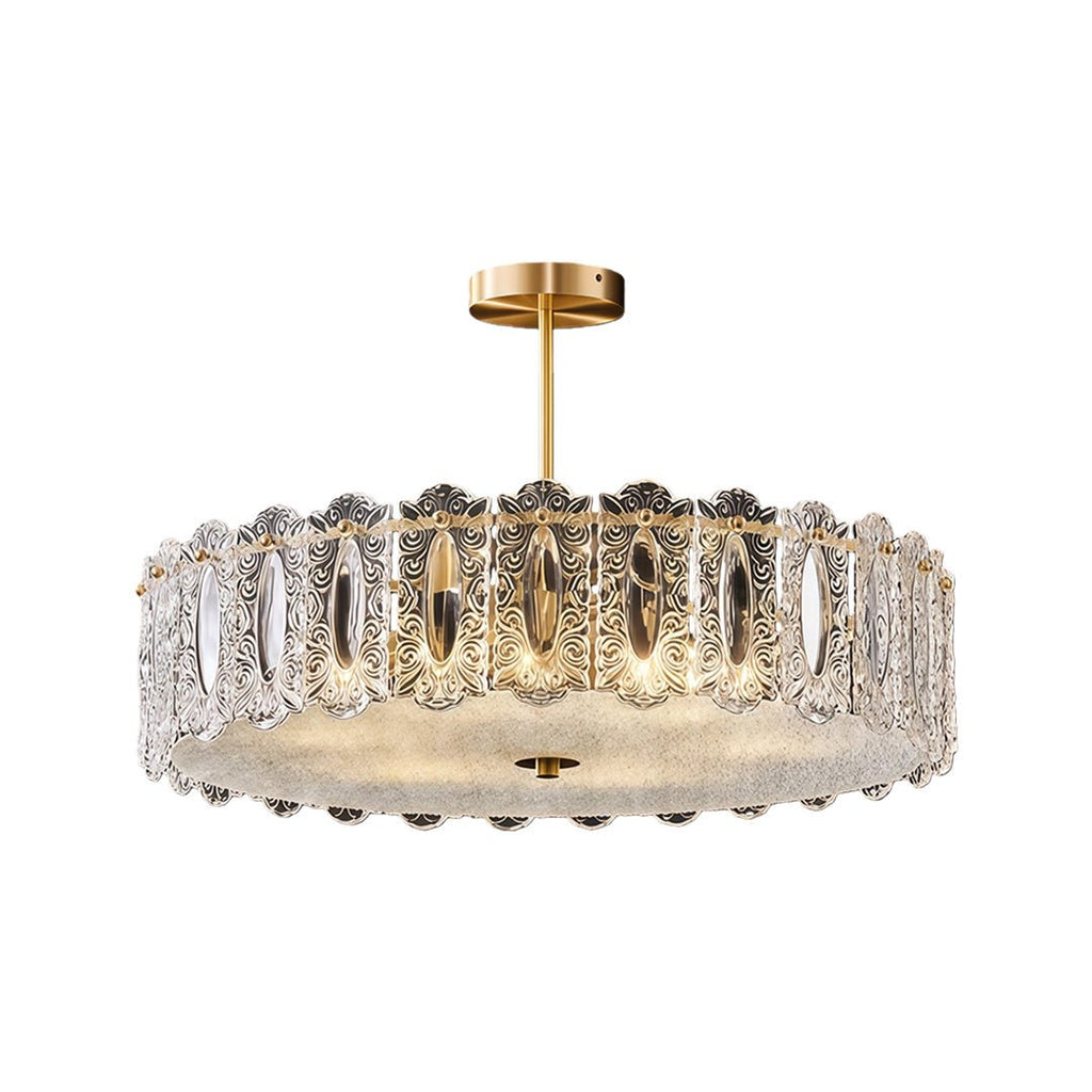 Margaux Copper Glass Semi-Flush Mount (16"–24") - LivingLX