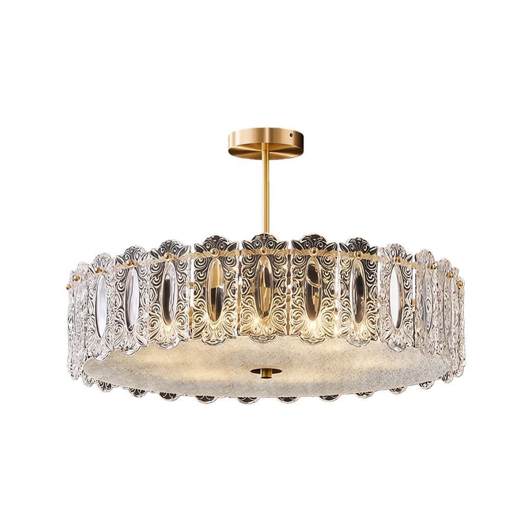 Margaux Copper Glass Semi-Flush Mount (16"–24") - LivingLX