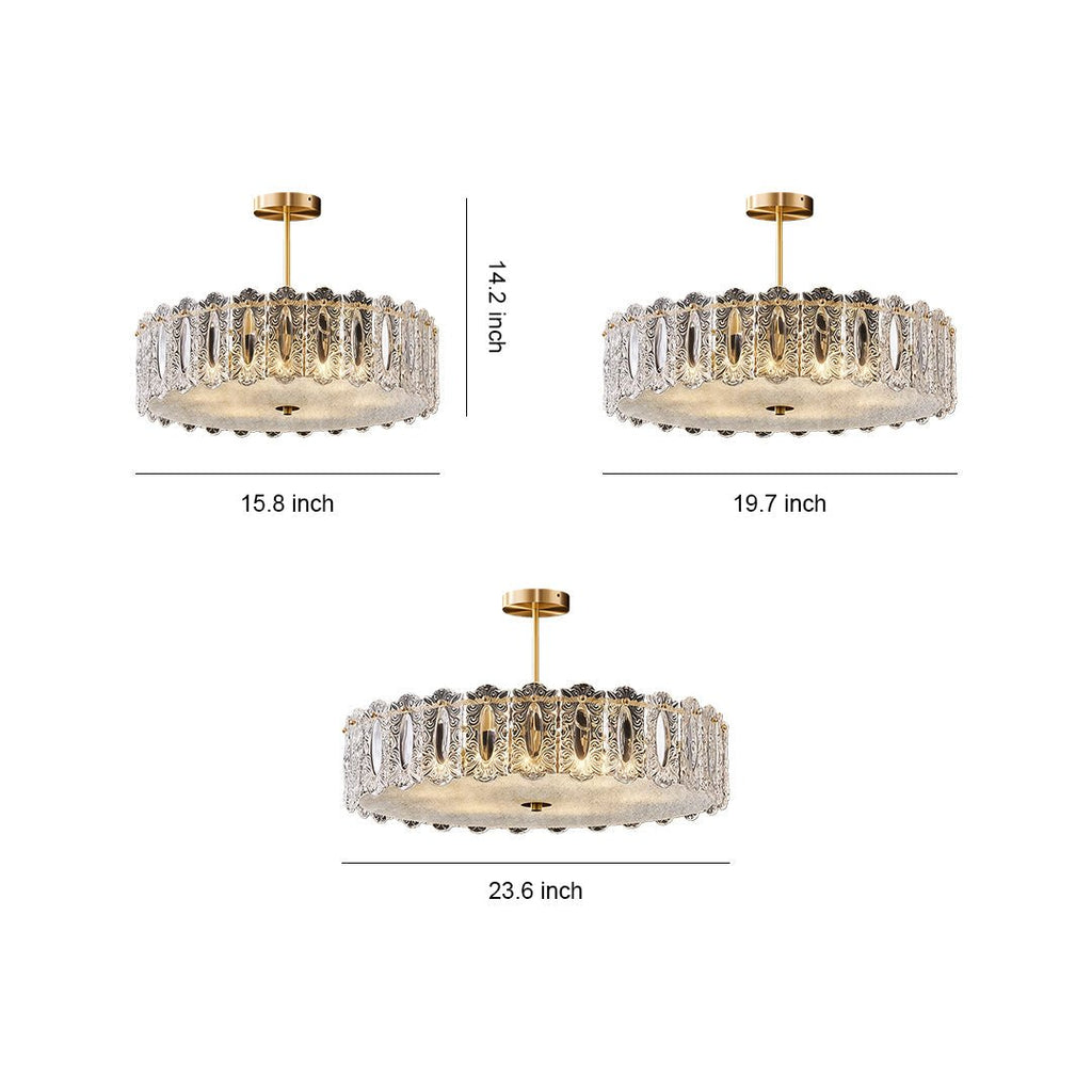 Margaux Copper Glass Semi-Flush Mount (16"–24") - LivingLX