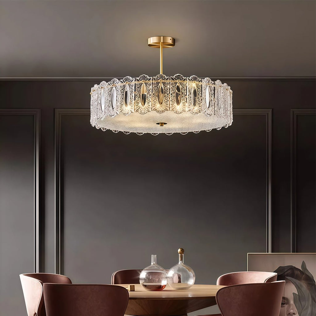 Margaux Copper Glass Semi-Flush Mount (16"–24") - LivingLX