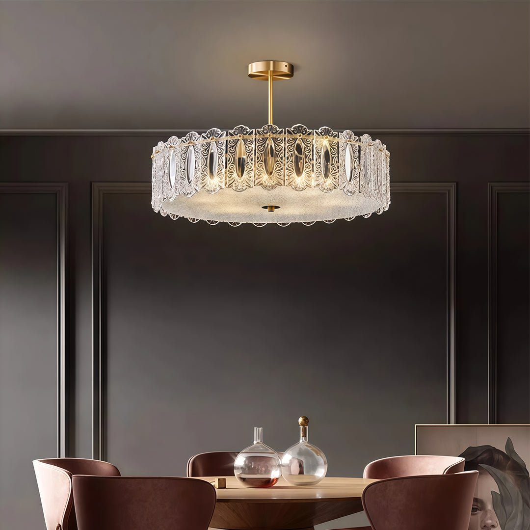 Margaux Copper Glass Semi-Flush Mount (16"–24") - LivingLX