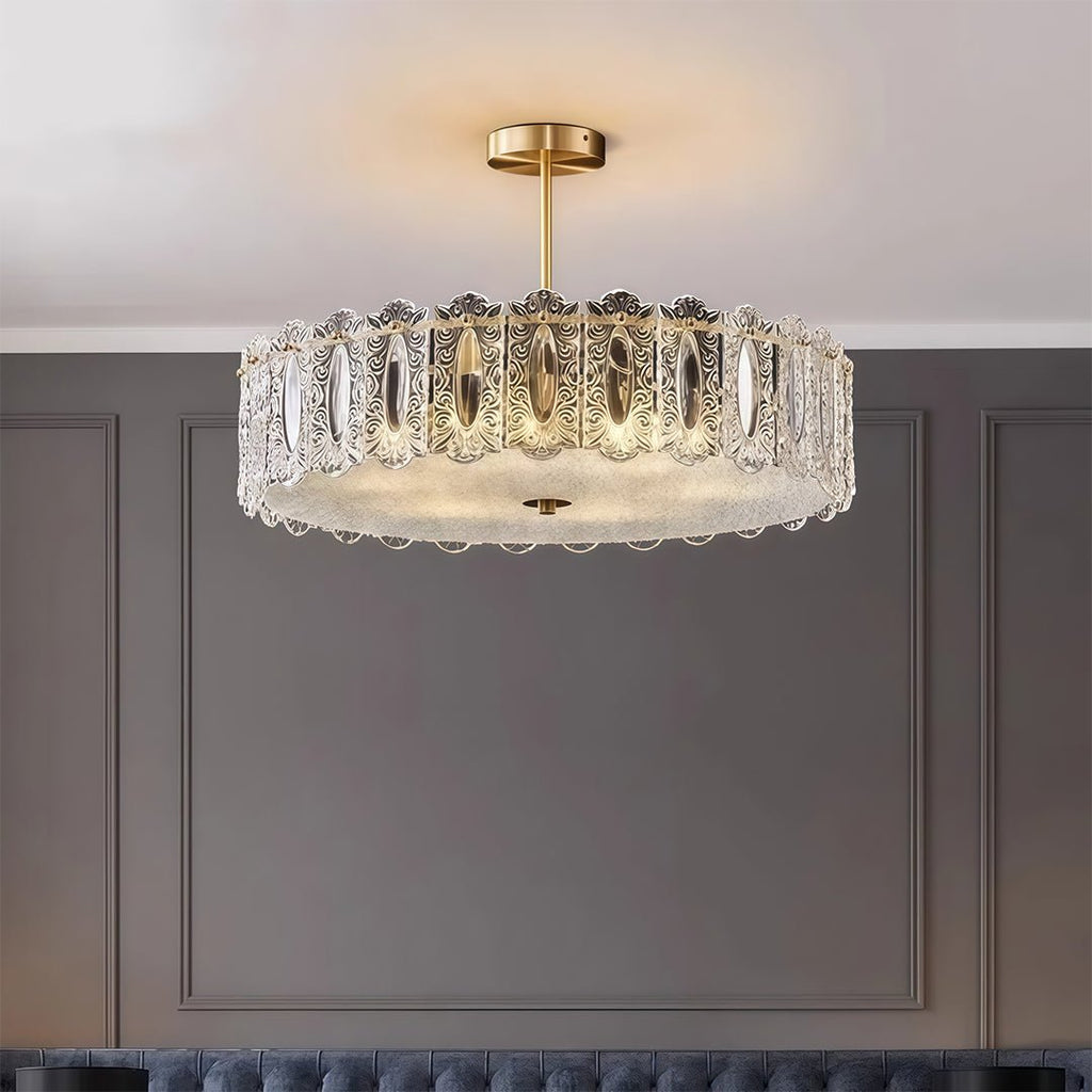 Margaux Copper Glass Semi-Flush Mount (16"–24") - LivingLX